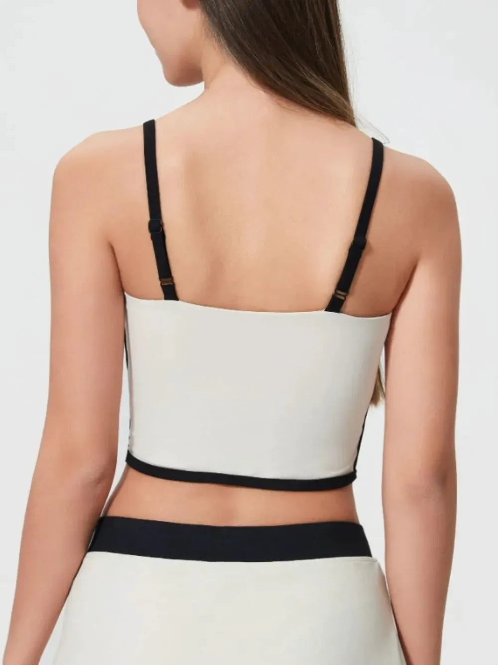 Millennia Contrast Trim Square Neck Active Cami with Detachable Chest Pads by Millennia