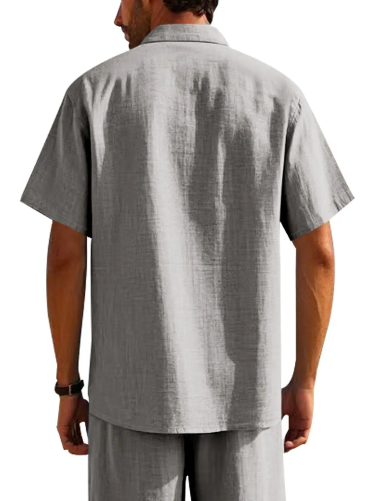 Men's Full Size Short Sleeve Shirt with Pockets Plus Size by Trendsi