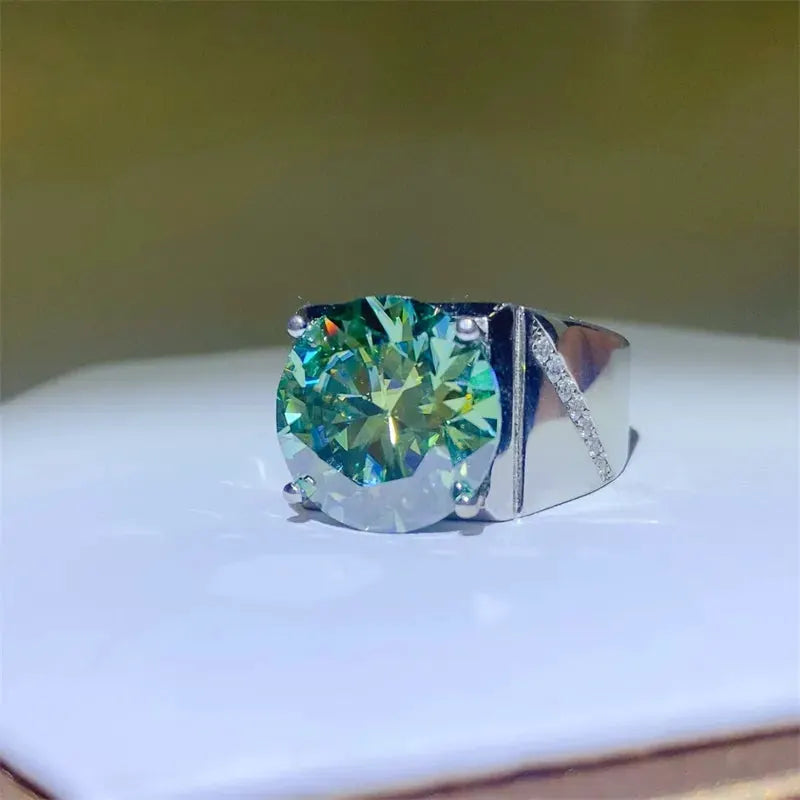 10 Carat Moissanite 925 Sterling Silver Signet Ring by Partner Label
