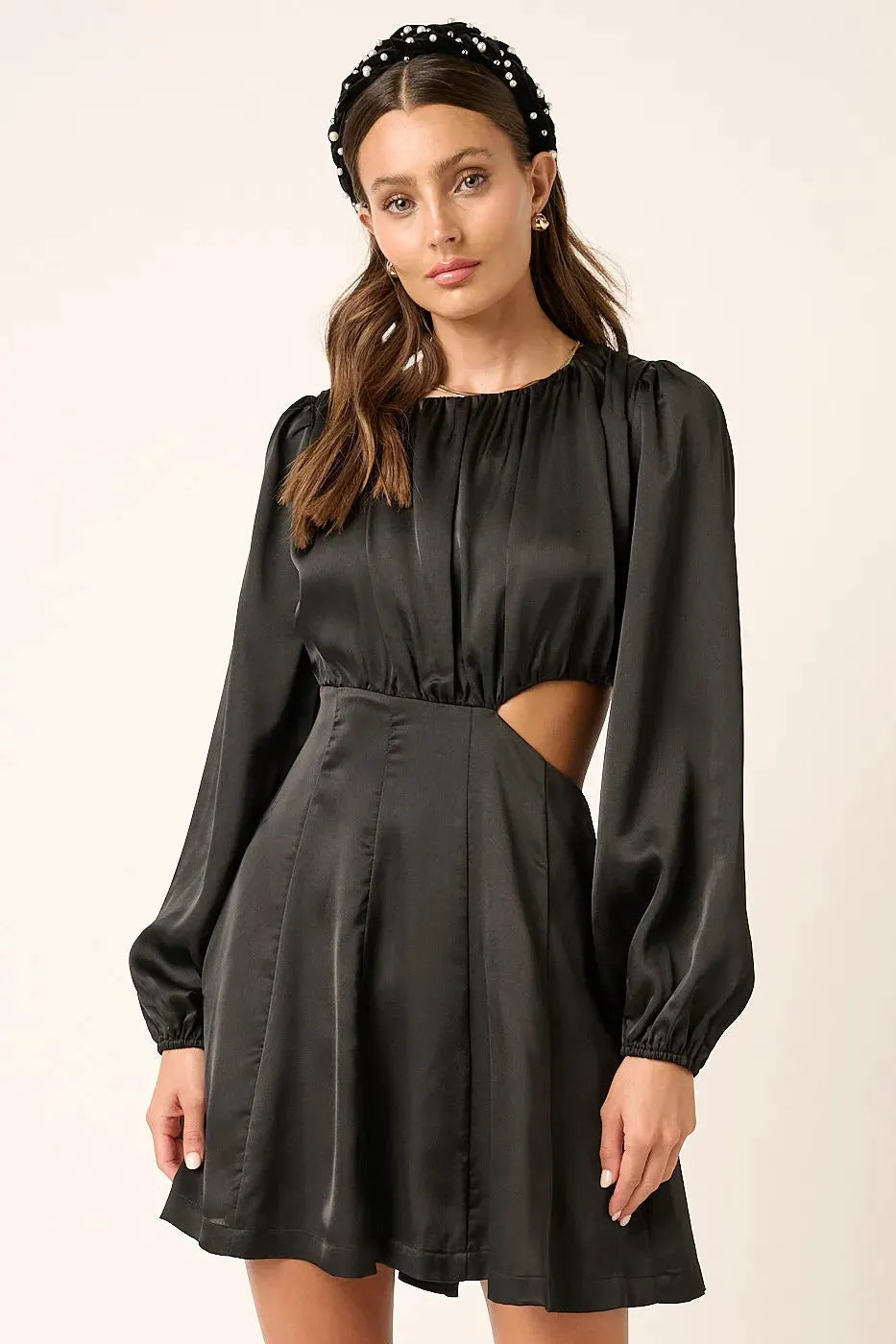 Mittoshop Satin Side Cutout Detail Mini Dress by Mittoshop