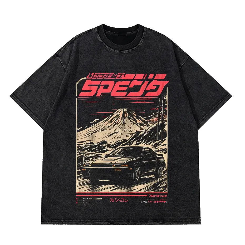 Mens Vintage Anime Graphic Tee Hip Hop Harajuku Streetwear by Vimost Shop