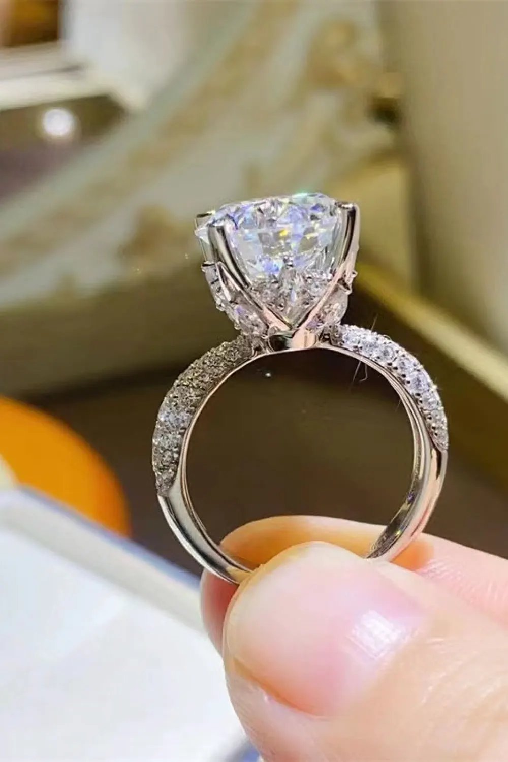 5 Carat Moissanite 925 Sterling Silver Ring by Partner Label