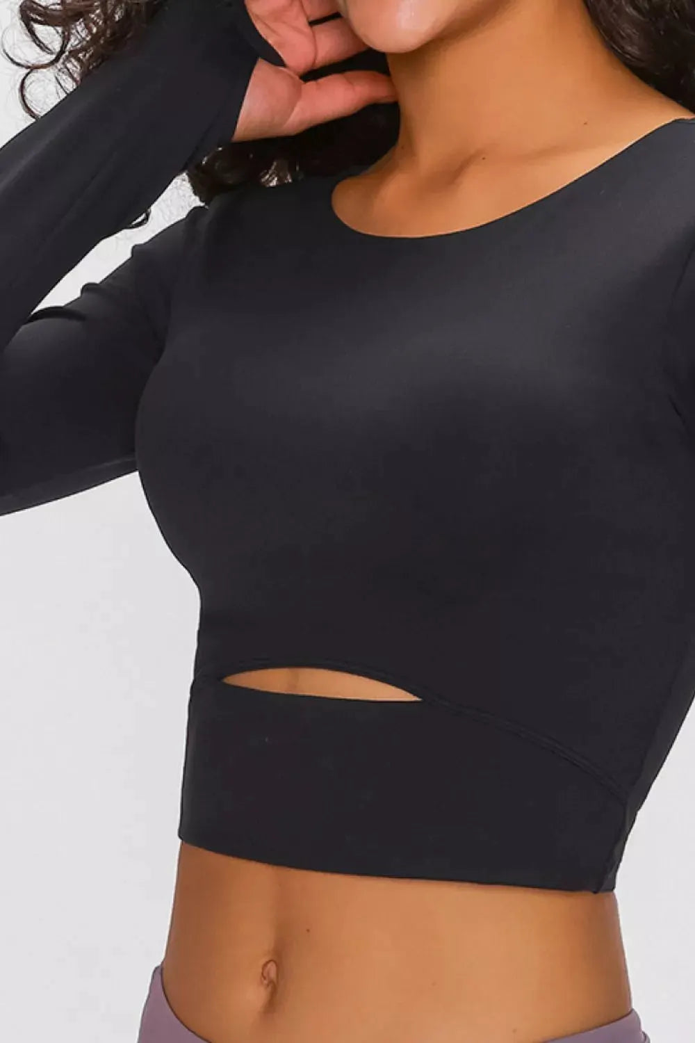 Millennia Long Sleeve Cropped Top With Sports Strap by Millennia