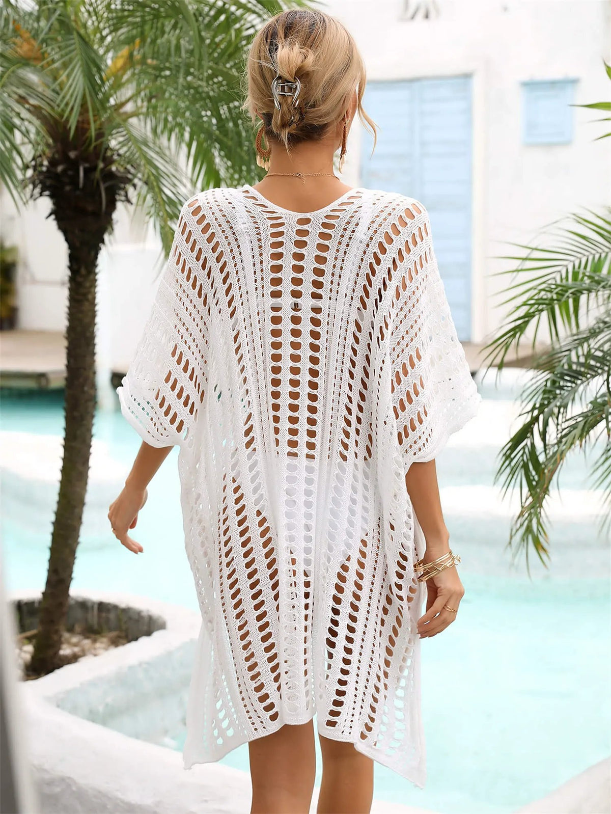 Angel Wings Side Slit Dolman Sleeve Cover-Up by Partner Labels