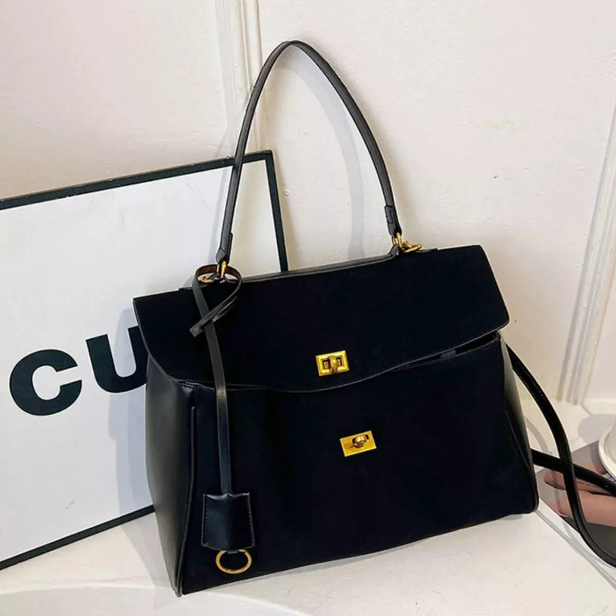 Solid Color Flap Crossbody Bag by Partner Label