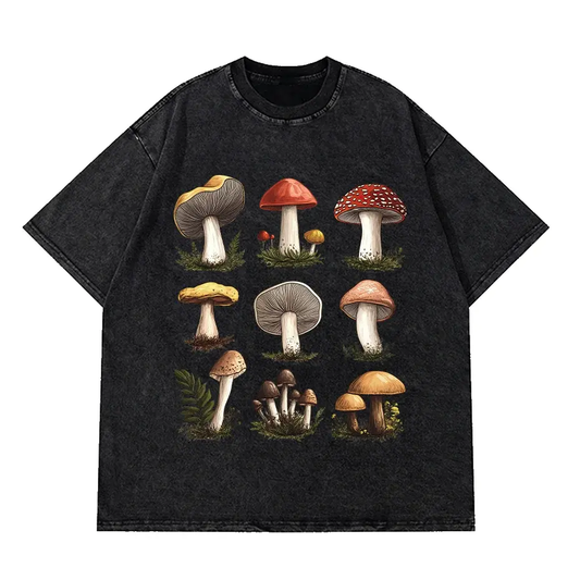 Vintage Mushroom Graphic Oversized Grunge T-Shirt by Vimost Shop