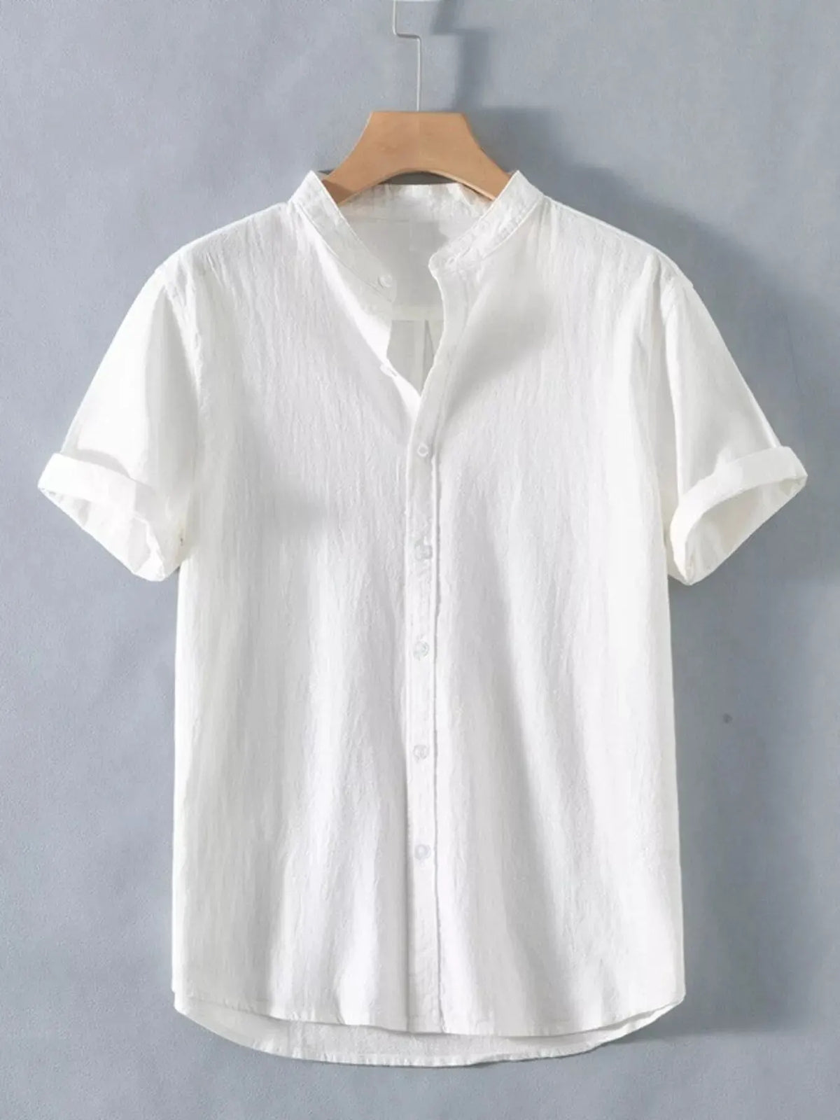 Men's Plus Size Button Up Short Sleeve Shirt by Trendsi
