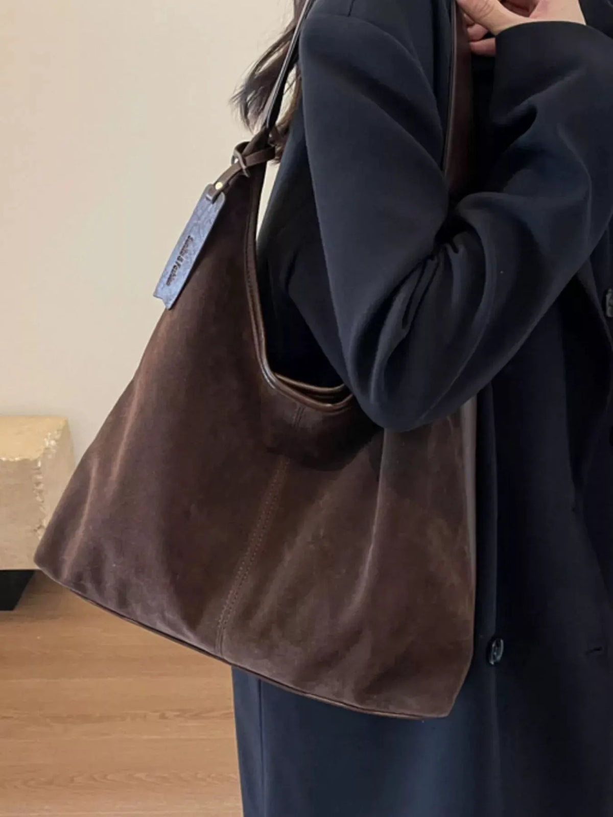 Vintage Suede Shoulder Bag by Partner Label