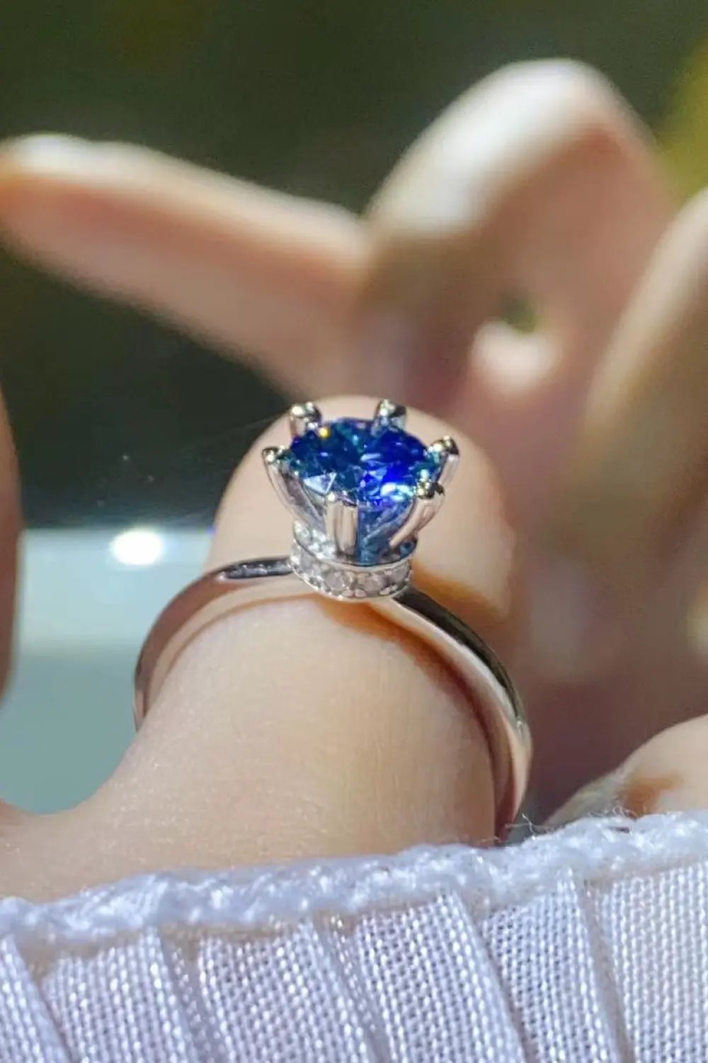 1 Carat Moissanite 6-Prong Solitaire Ring by Partner Label