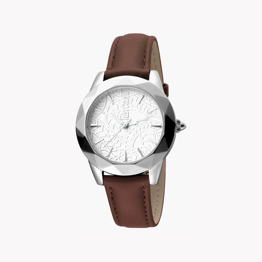 Just Cavalli Women's Leather Watch, Silver Dial | Jc1l003l0015 by JUST CAVALLI