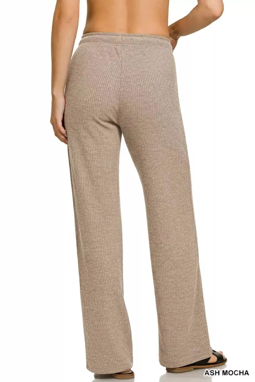 Zenana Ribbed Drawstring Lounge Pants by Zenana