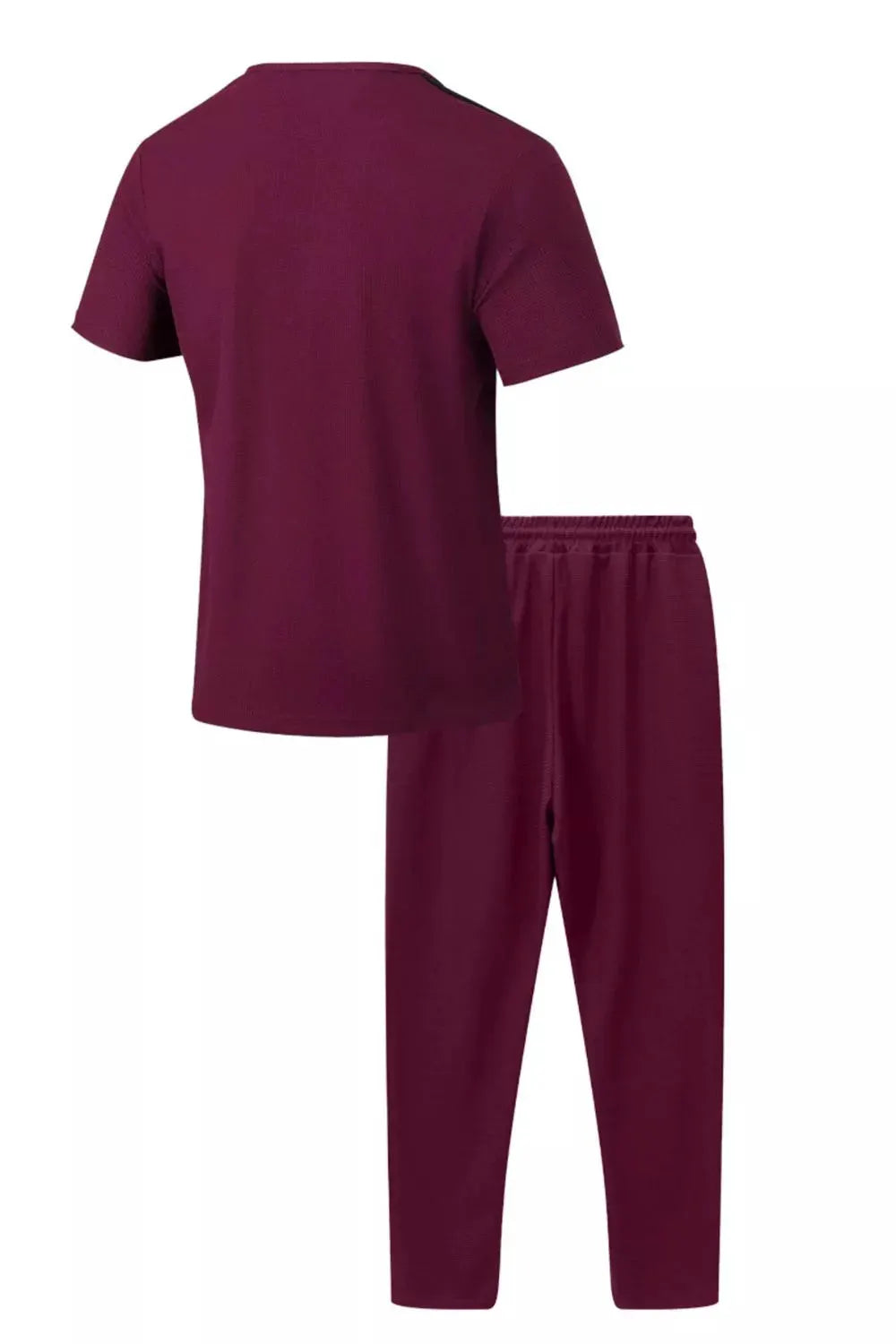 Men's Full Size Lace-Up Front Top and Pants Casual Set Plus Size by Trendsi