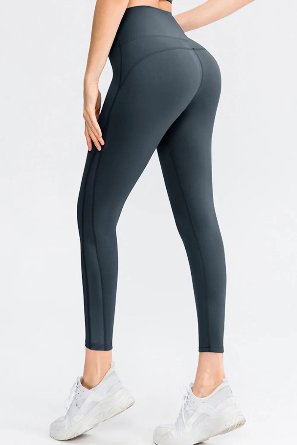 Wide Waistband Slim Fit Long Sports Pants by Partner Label