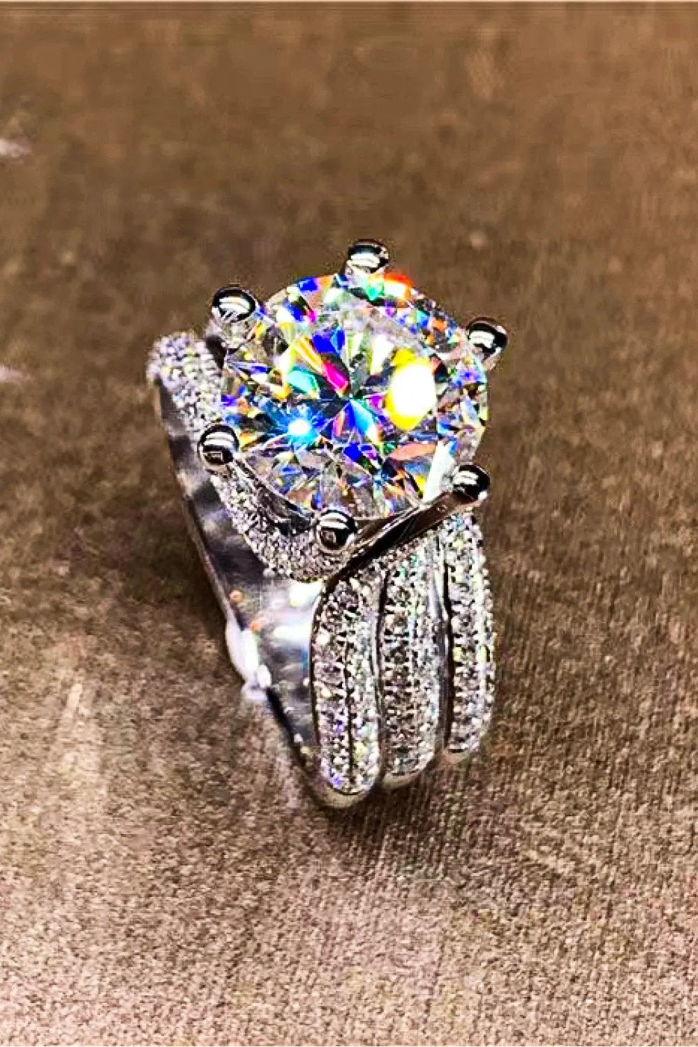 Adored 3 Carat Moissanite Three-Layer Ring by Partner Label