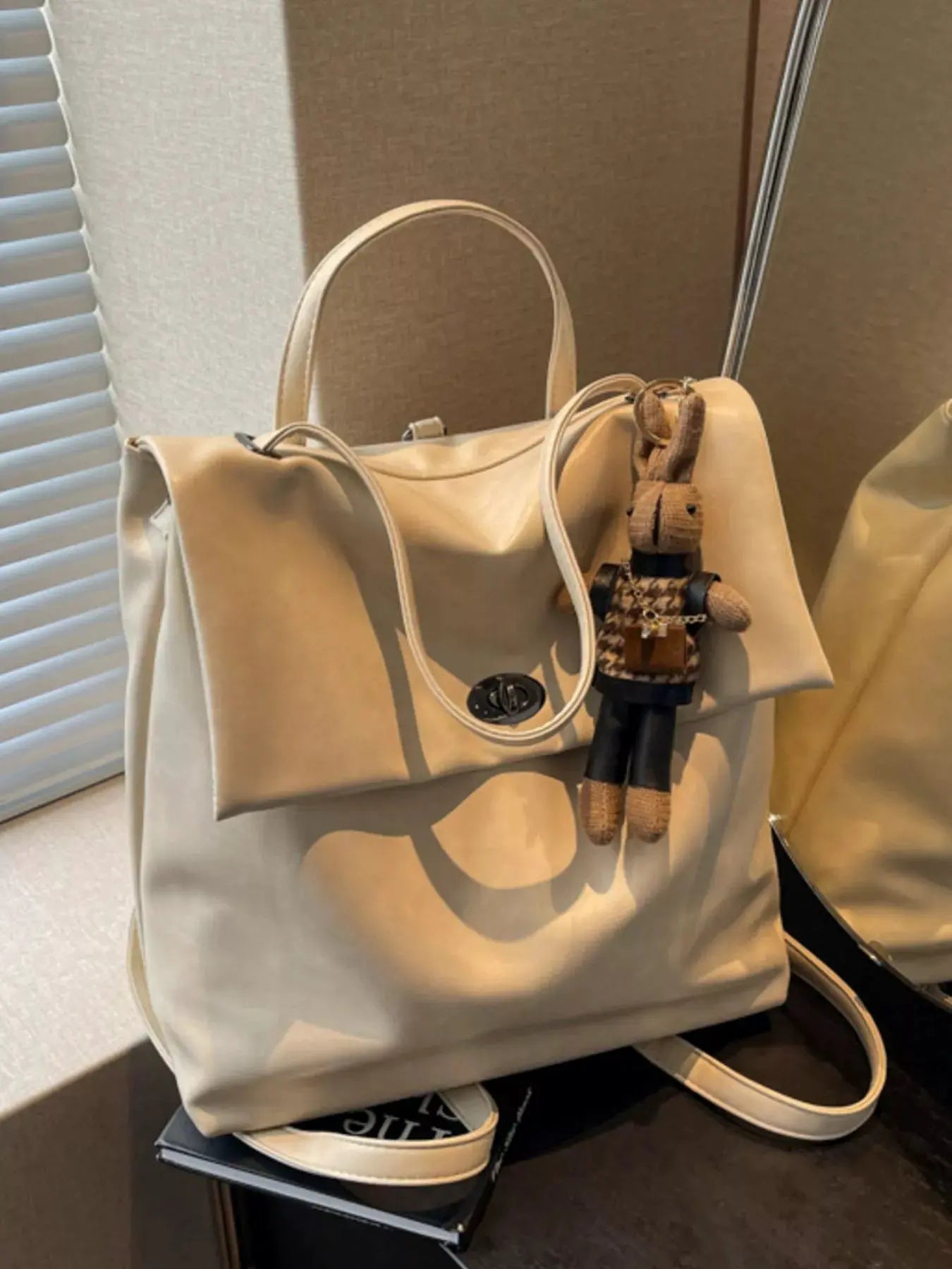 Leather Flap Backpack Bag by Partner Label