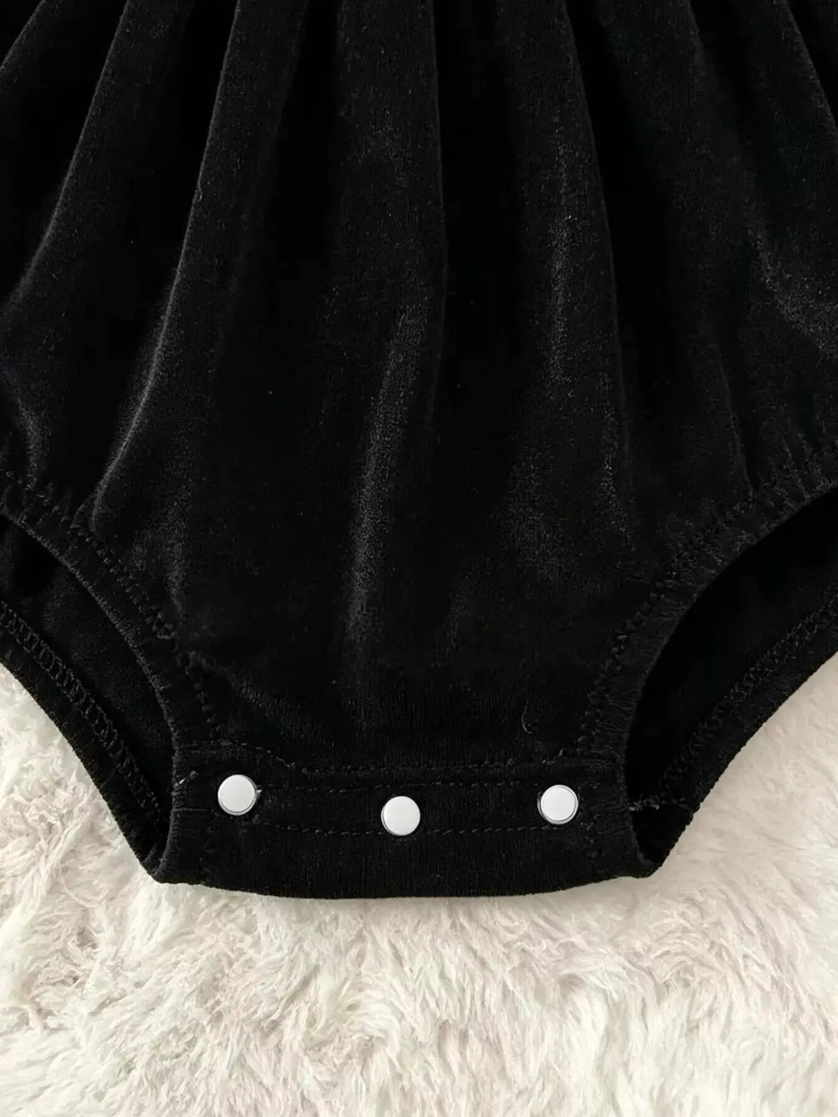 Children's Halloween 'BOO' Ghost Velvet Bodysuit Dress and Bow Headband Set by Trendsi