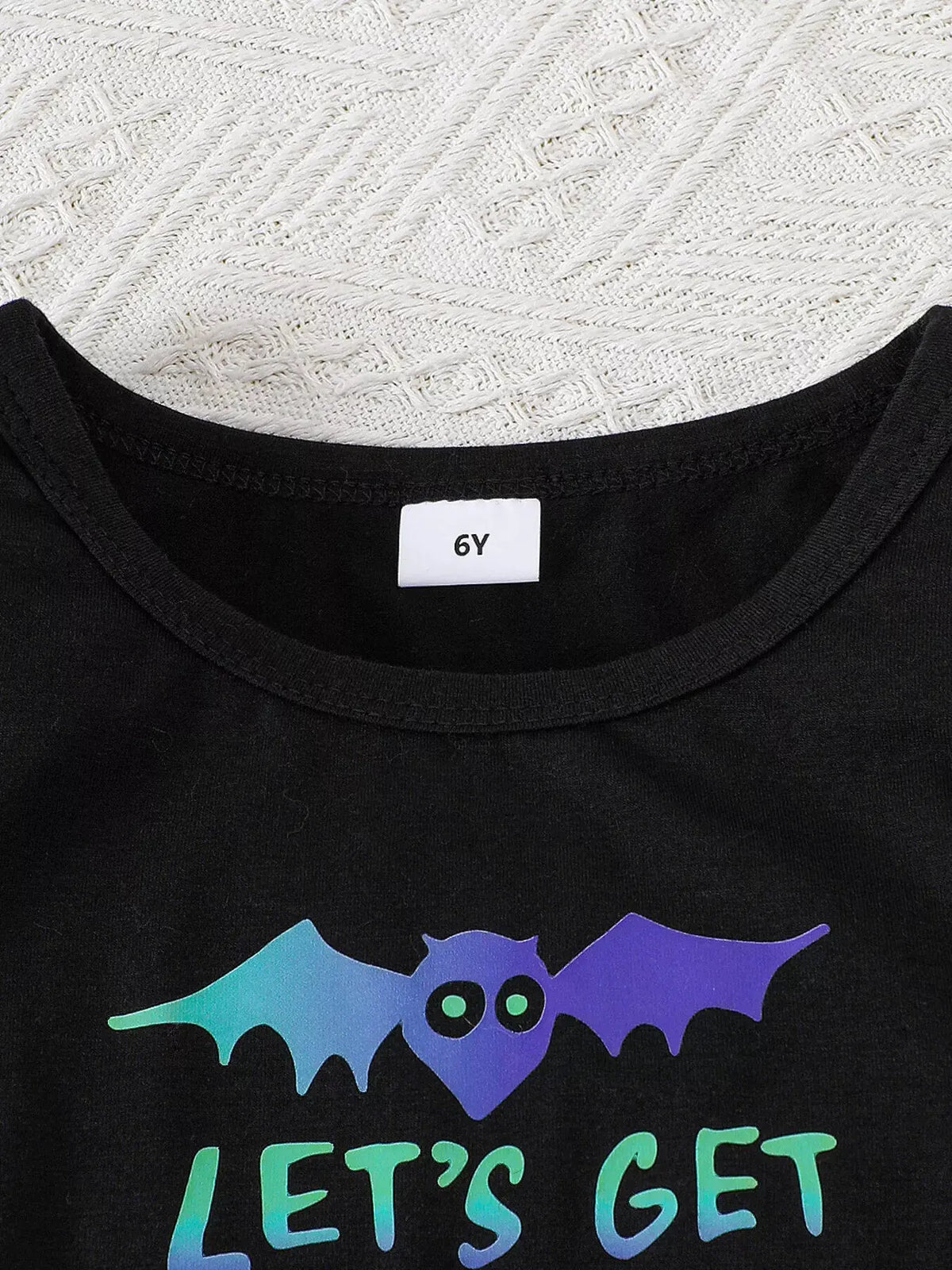 Children's Halloween Bat Print Hooded Cape and Tulle Dress Set by Trendsi