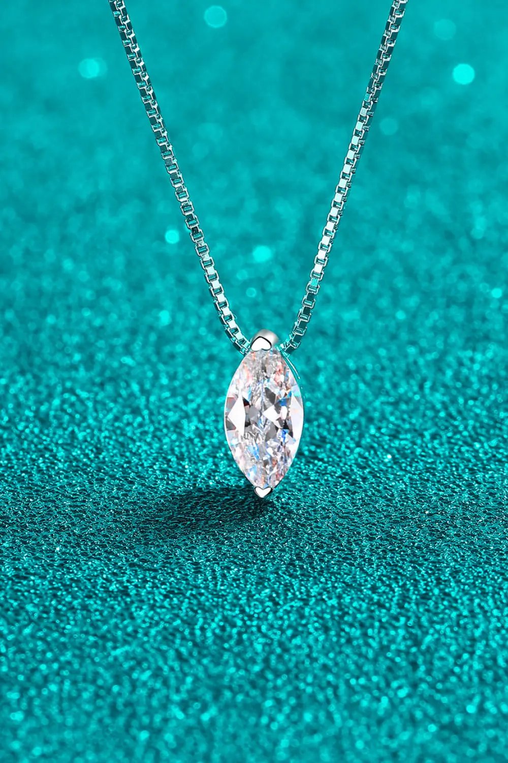 1 Carat Moissanite 925 Sterling Silver Necklace by Partner Labels
