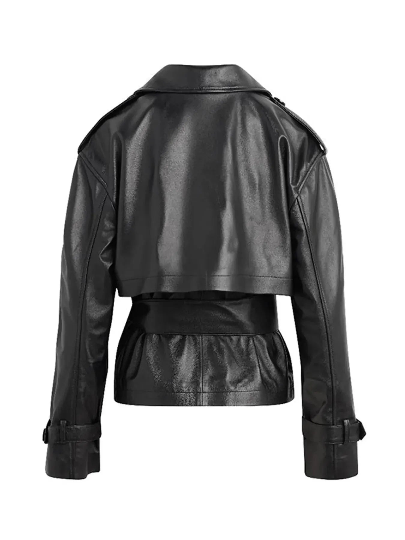 Leather Belted Trench Jacket by Partner Label