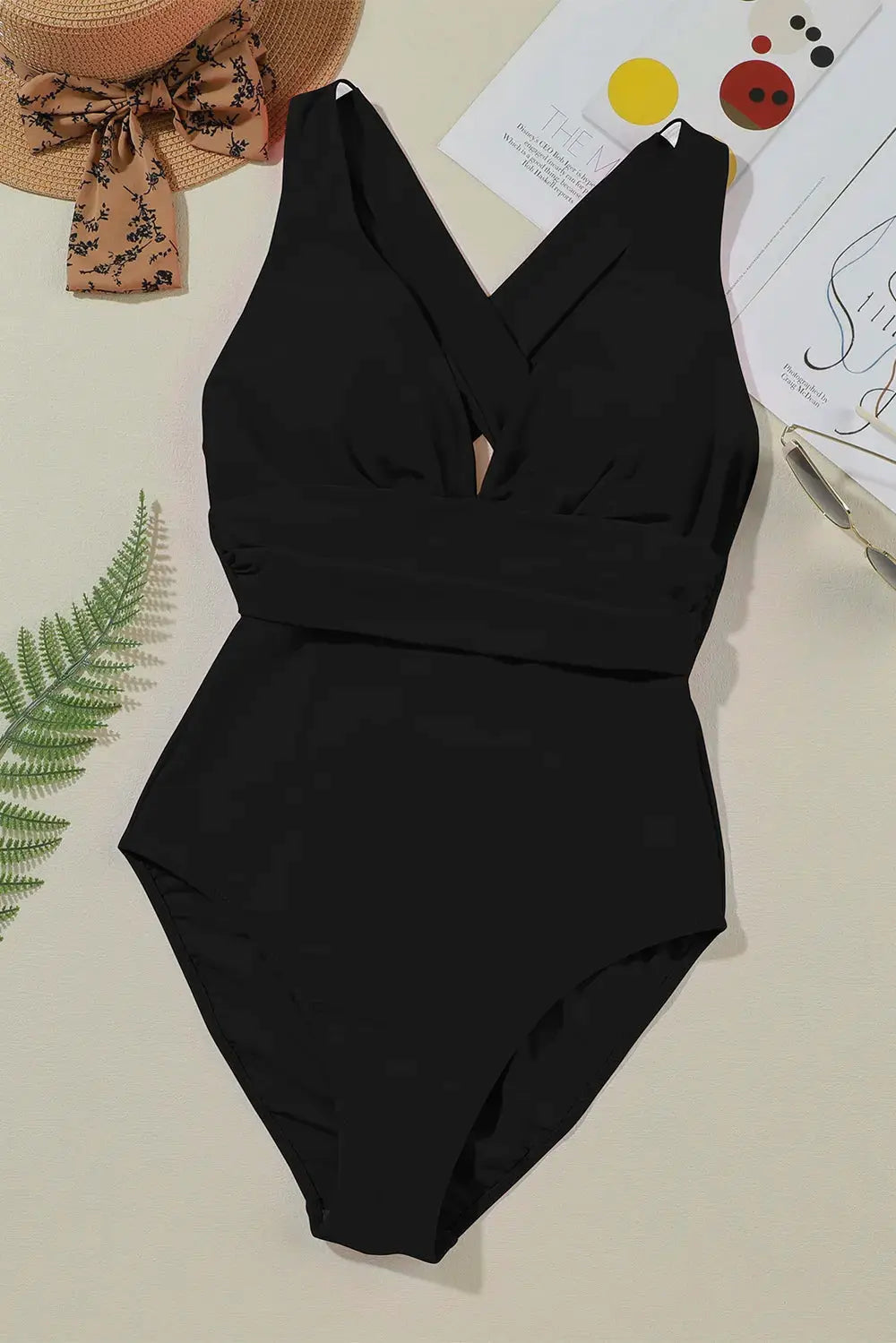Crisscross Wide Strap One-Piece Swimwear by Partner Label