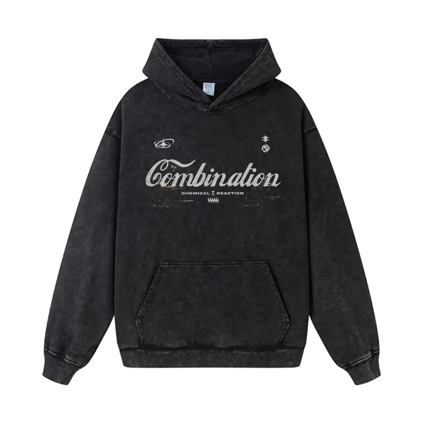 Men's Letter Washed Kangaroo Pocket Hoodie by Partner Label