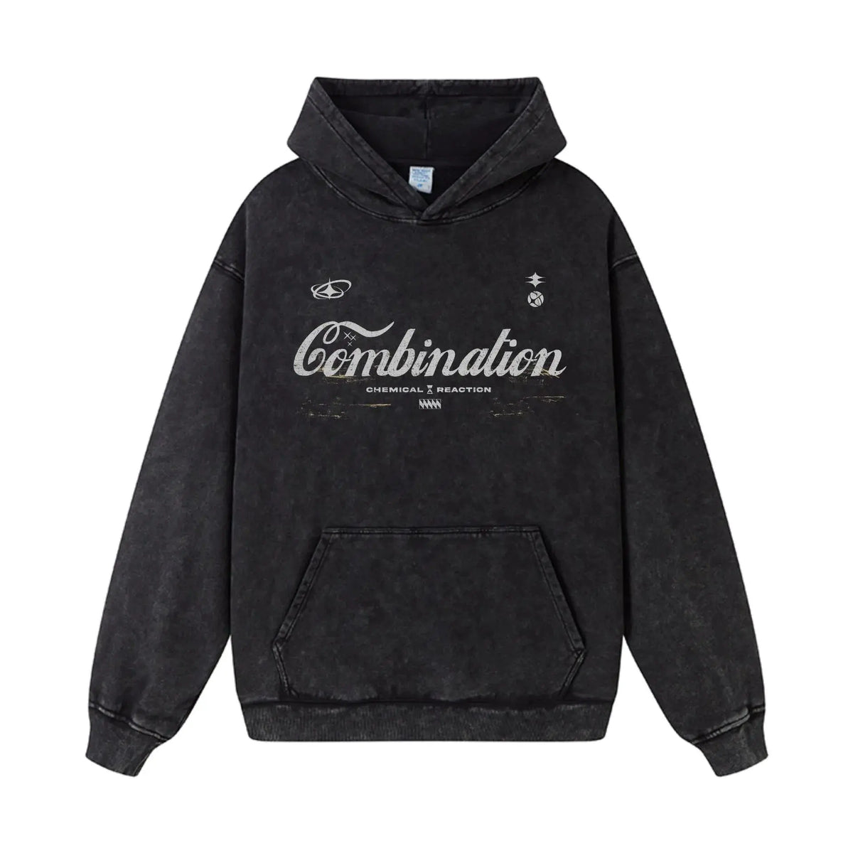 Men's Letter Washed Kangaroo Pocket Hoodie by Partner Label