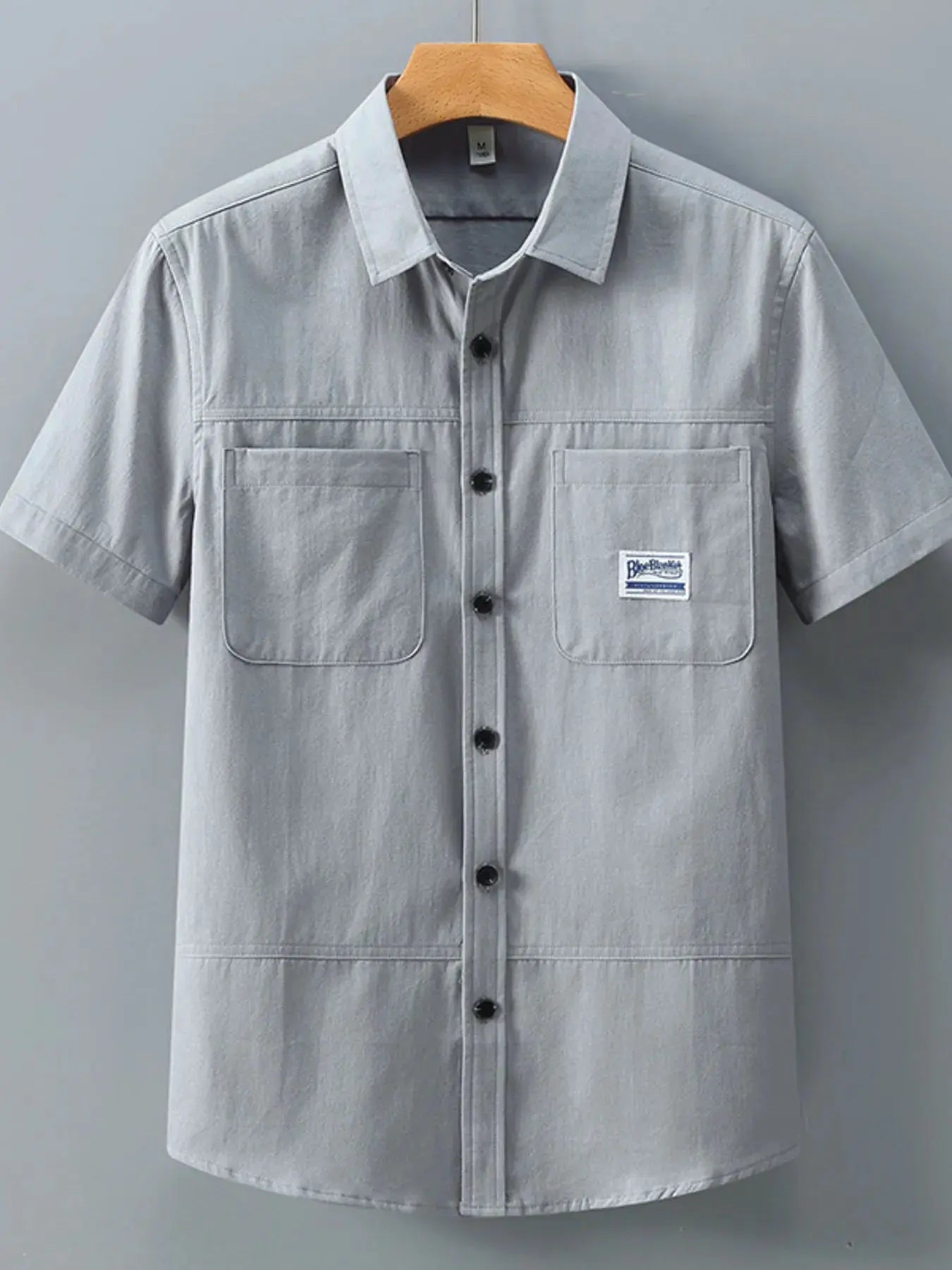 Men's Plus Size Button Up Short-Sleeve Shirt by Trendsi