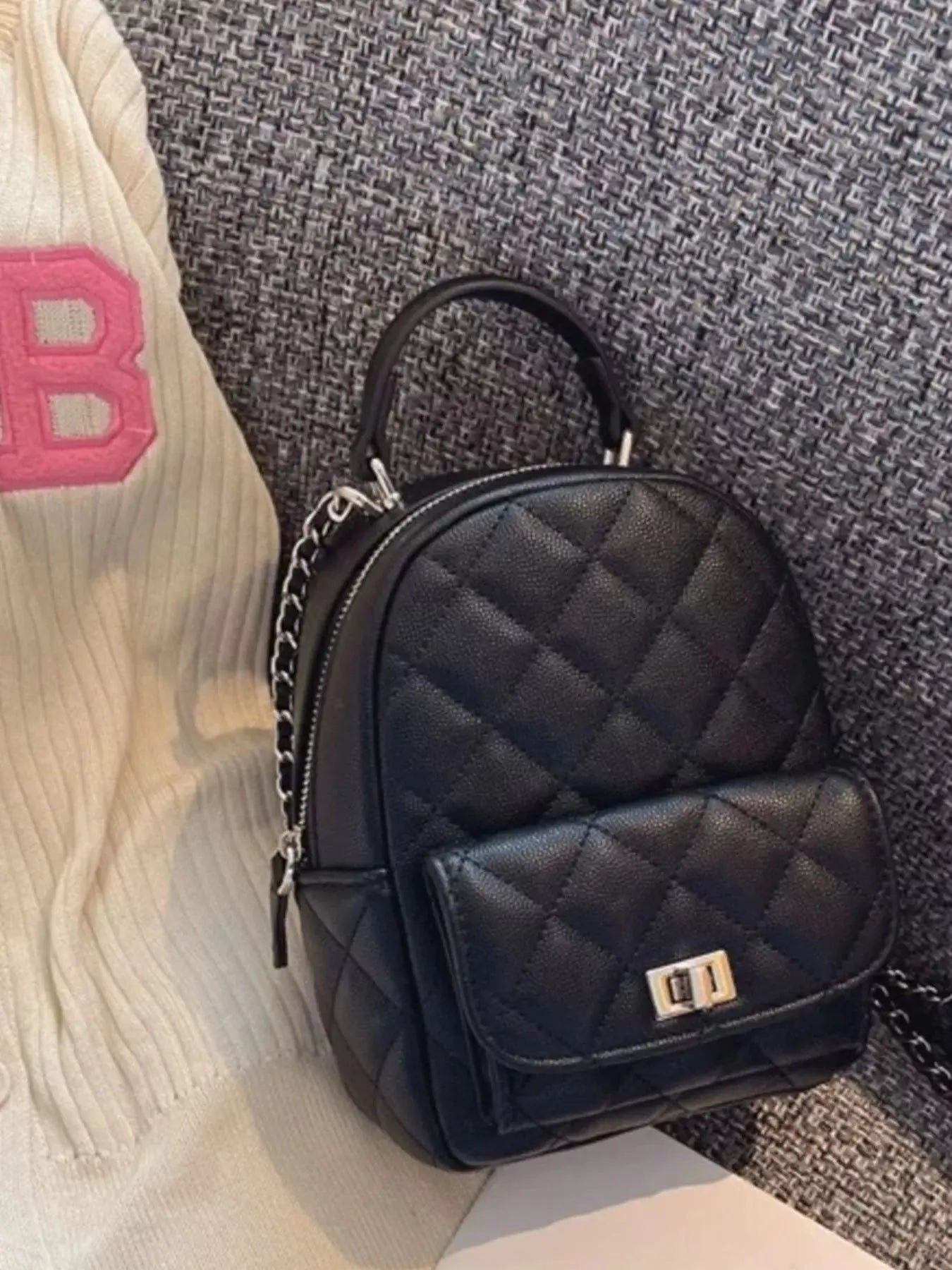 Quilted Mini Backpack Bag by Partner Label