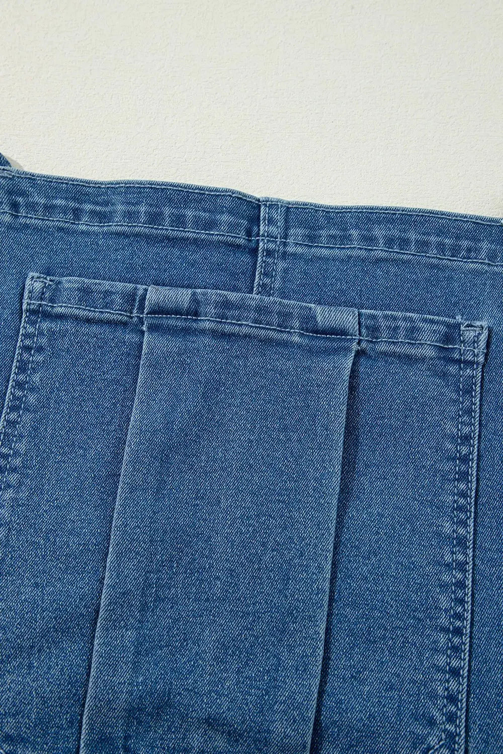 Adjustable Tie Straps Wide Leg Denim Overalls by Partner Labels