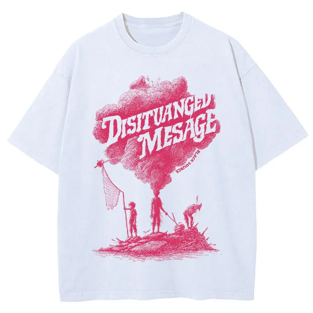 Japanese Cat Cartoon Graphic Baggy T-Shirt Men Streetwear by Vimost Shop