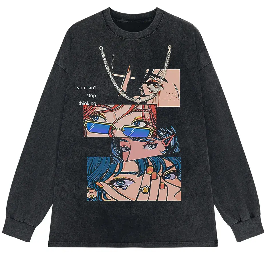 Harajuku Hip Hop Streetwear Anime Cartoon T-Shirt Men Loose Y2K Tee by Vimost Shop