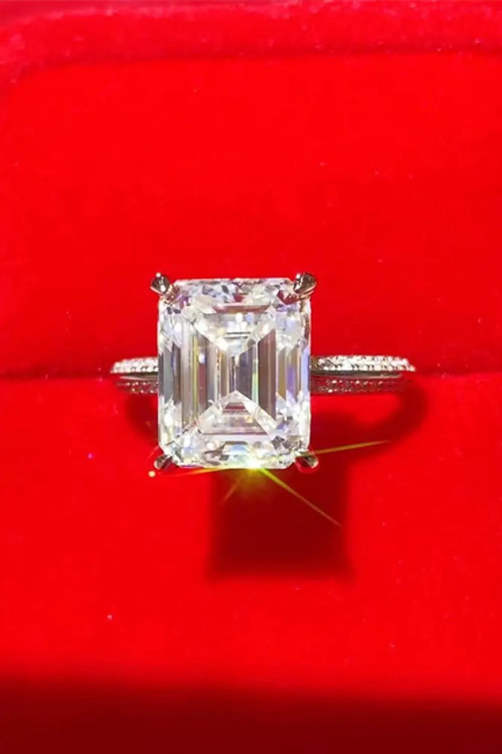 5 Carat Moissanite Platinum-Plated Ring by Partner Label