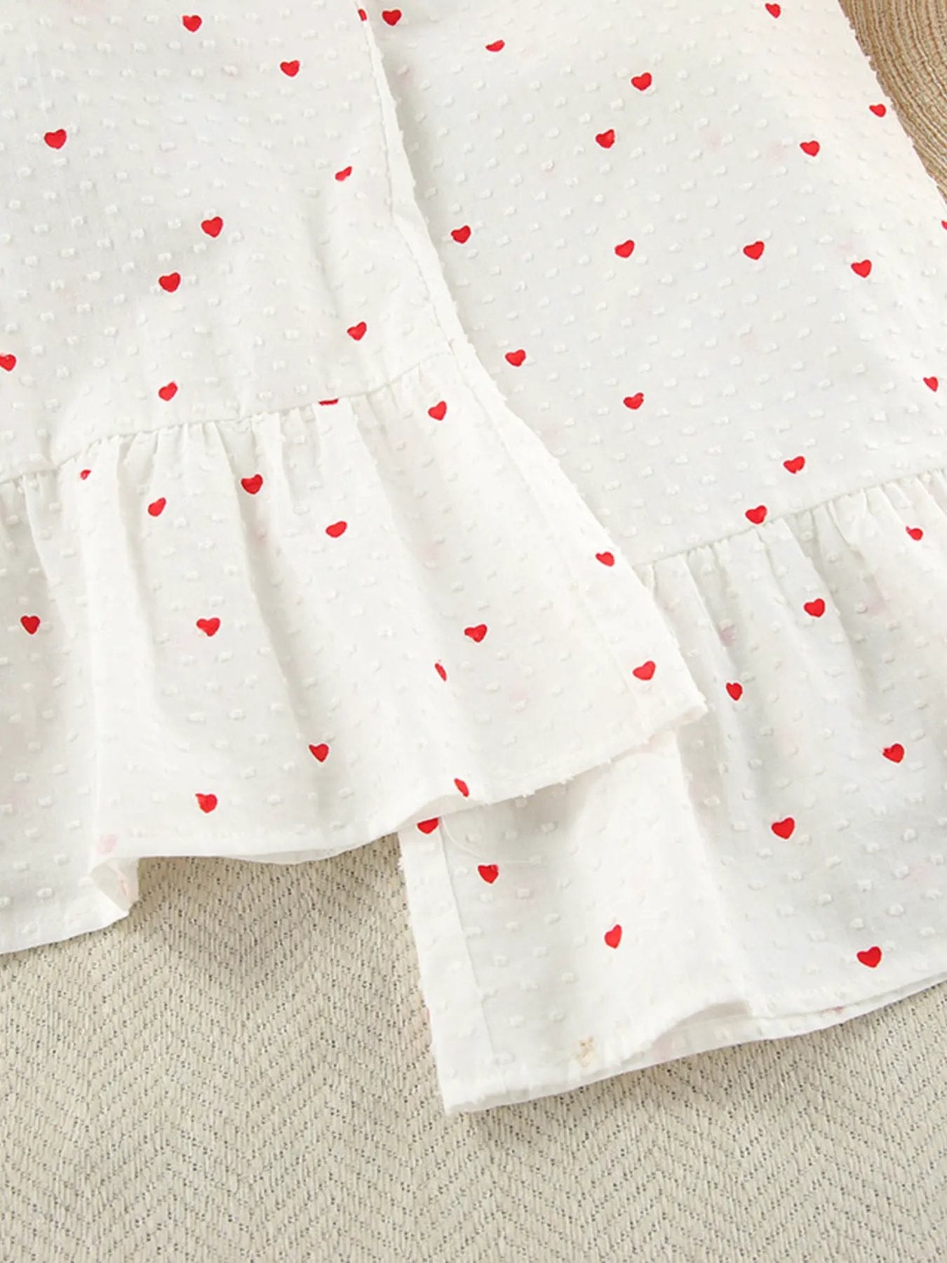 Heart Print Long Sleeve and Pants Lounge Set by Partner Label