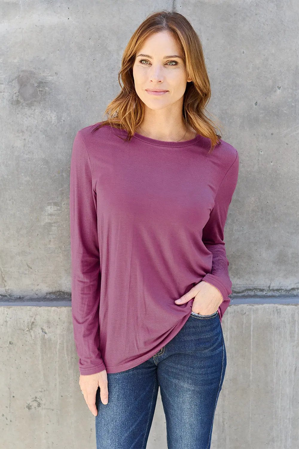 Basic Bae Full Size Round Neck Long Sleeve Top | Partner Labels Selection by Partner Label