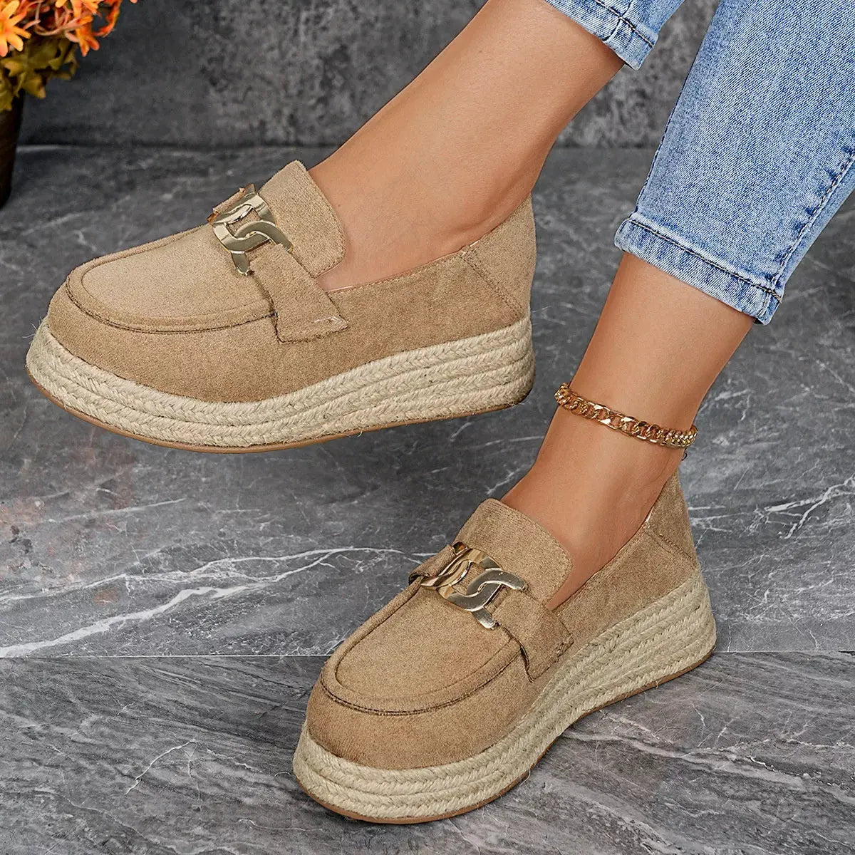 Round Toe Platform Slip-Ons by Partner Label