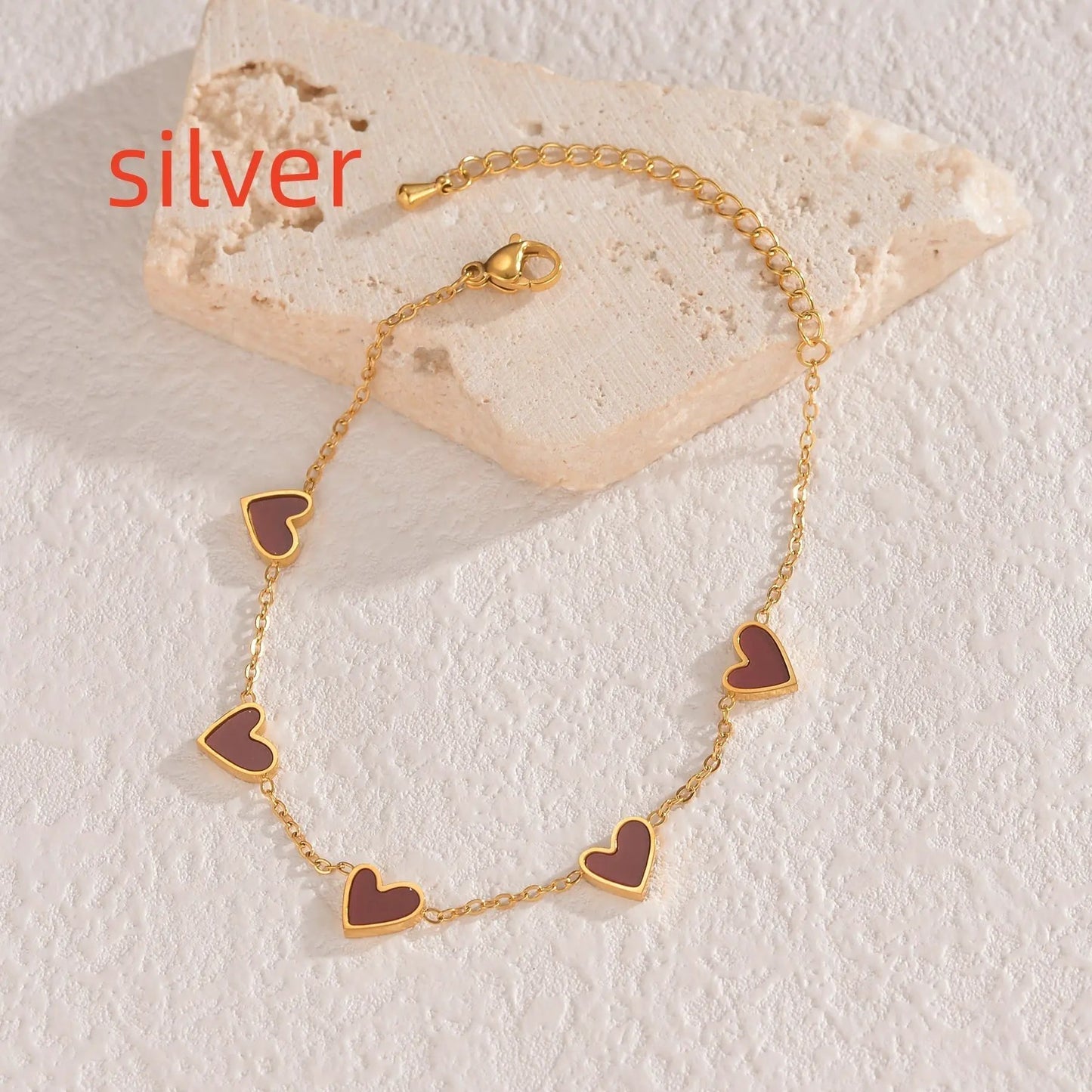 Ins Love Bracelet Stainless Steel Dripping Heart Bracelet Fashion Valentine's Day Jewelry Gift by Maiden-Art