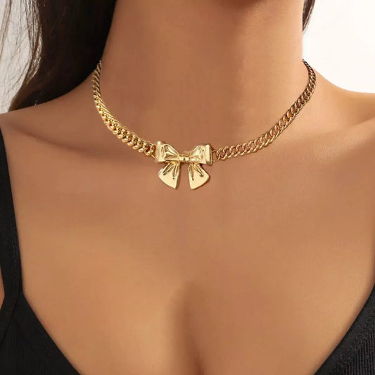 18K Gold-Plated Bowknot Chain Necklace by Partner Label