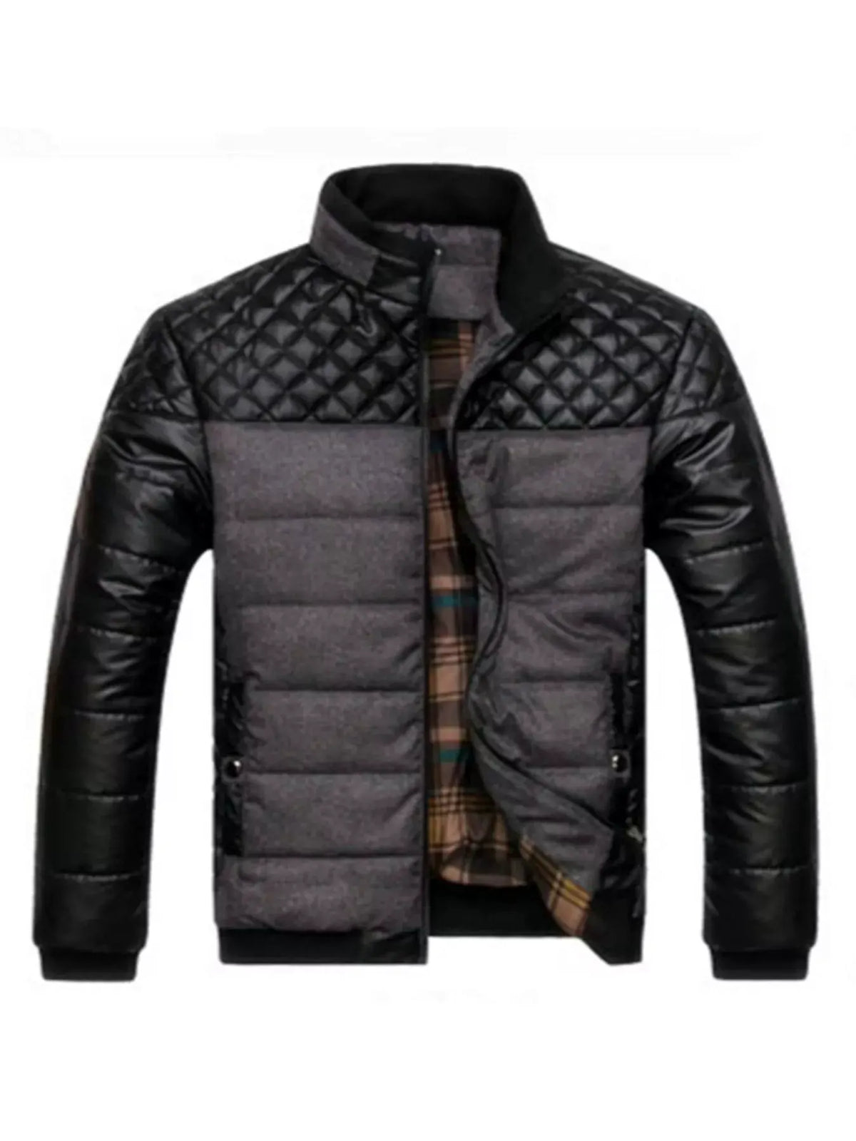 Men's Plus Size Zip Up Puffer Jacket by Partner Label