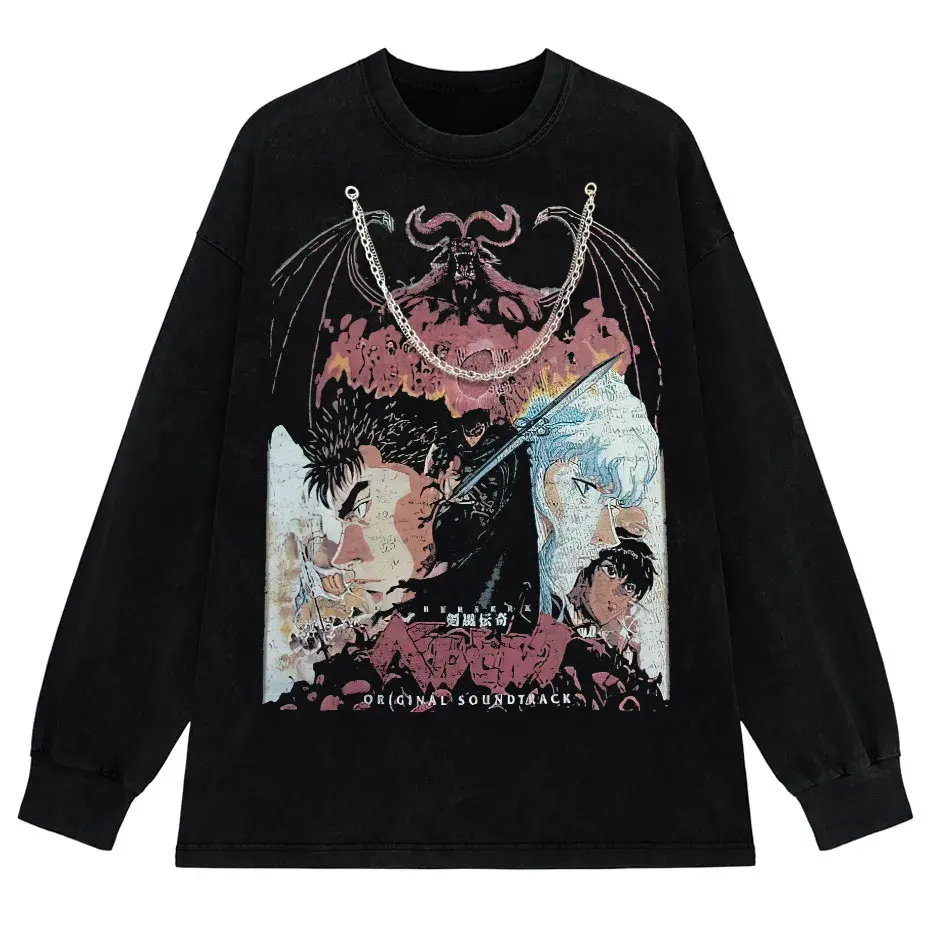 Anime Octopus Vintage Wash Harajuku T-Shirt Japanese Style Unisex by Vimost Shop