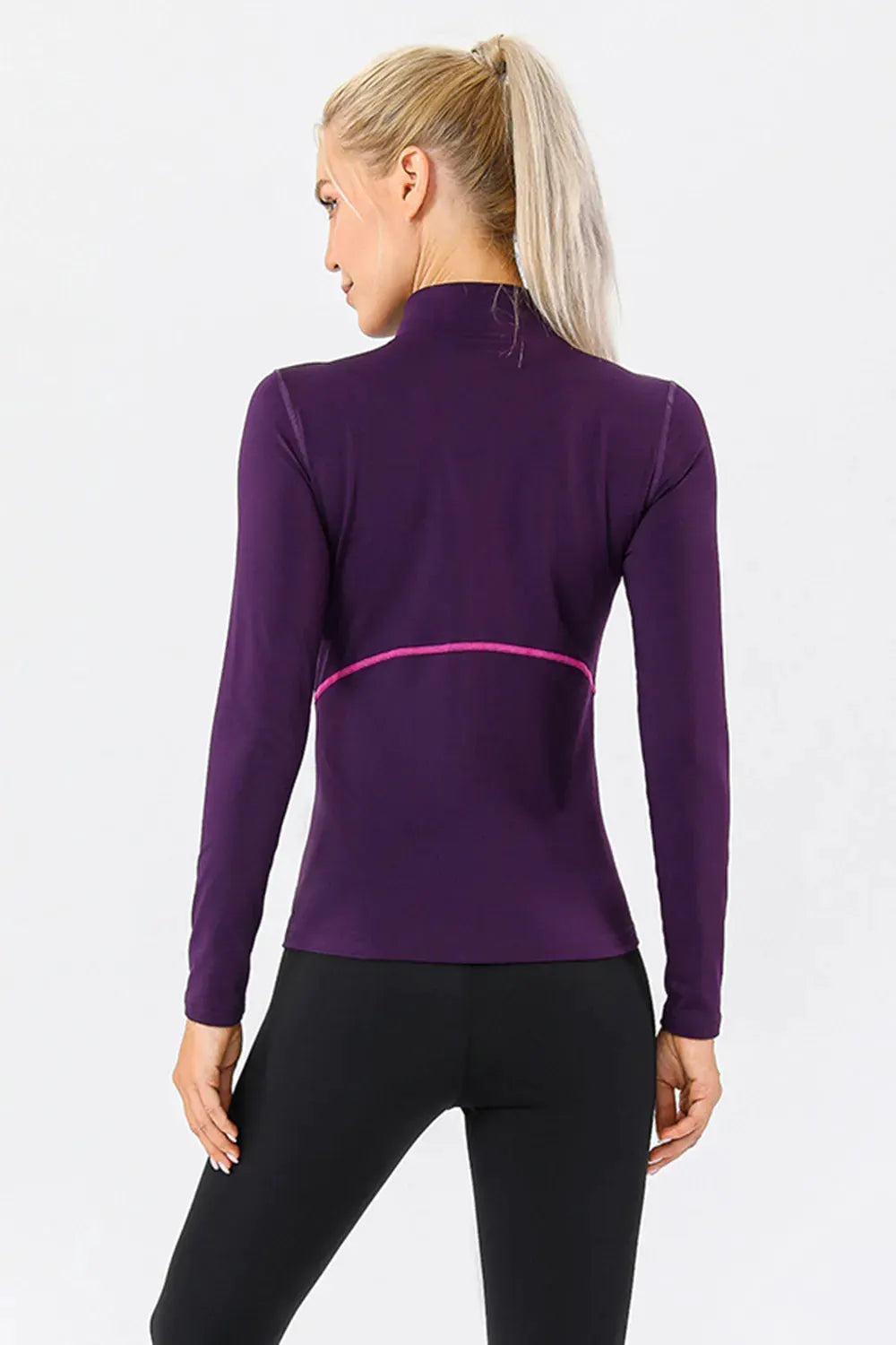 Mock Neck Quarter Zip Active T-Shirt by Partner Label