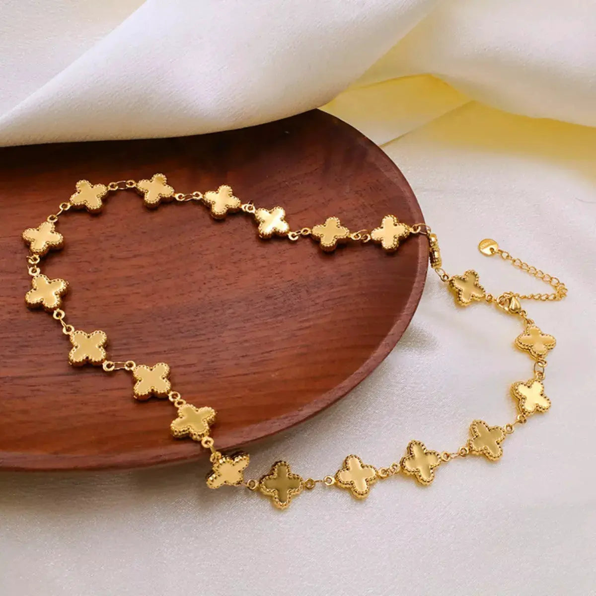 18K Gold-Plated Clover Charm Necklace by Partner Label