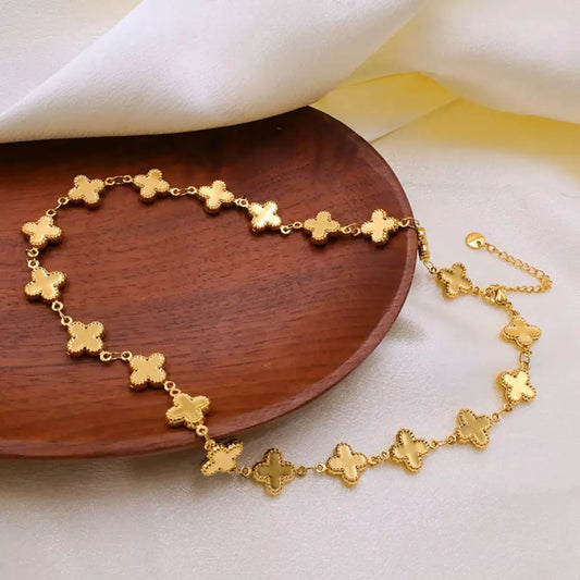 18K Gold-Plated Clover Charm Necklace by Partner Label