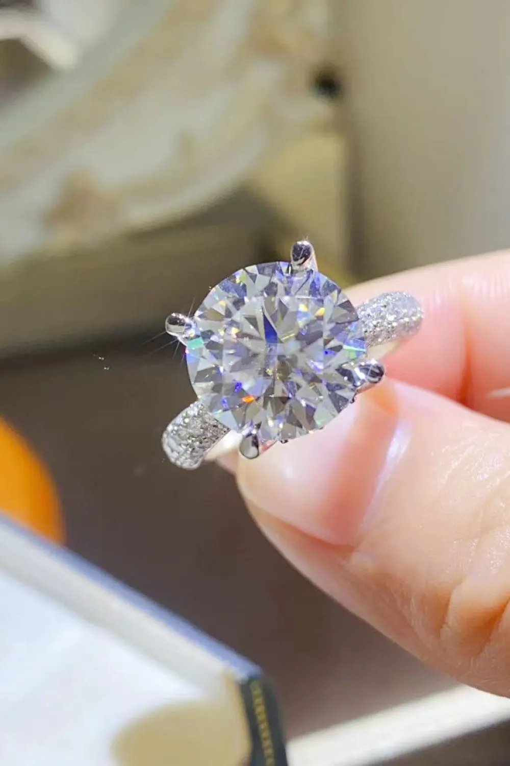 5 Carat Moissanite 925 Sterling Silver Ring by Partner Label