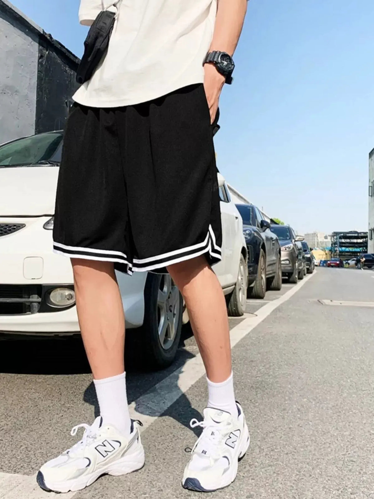 Men's Plus Size Drawstring Striped Shorts by Trendsi