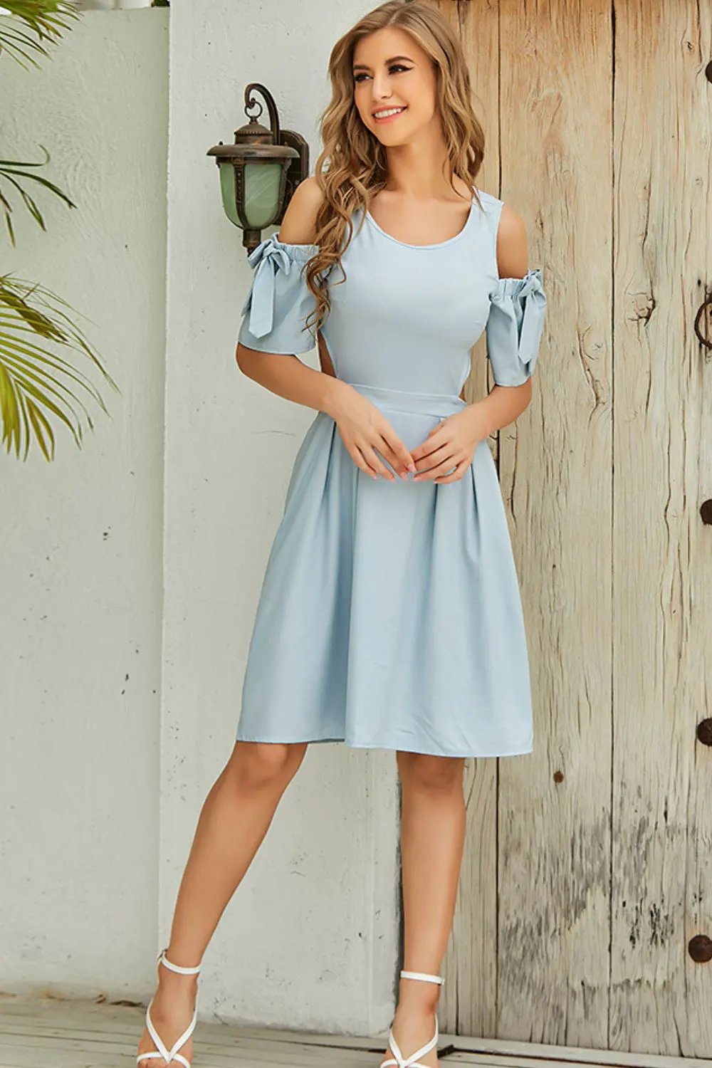 Cutout Tied Cold-Shoulder Dress by Partner Label
