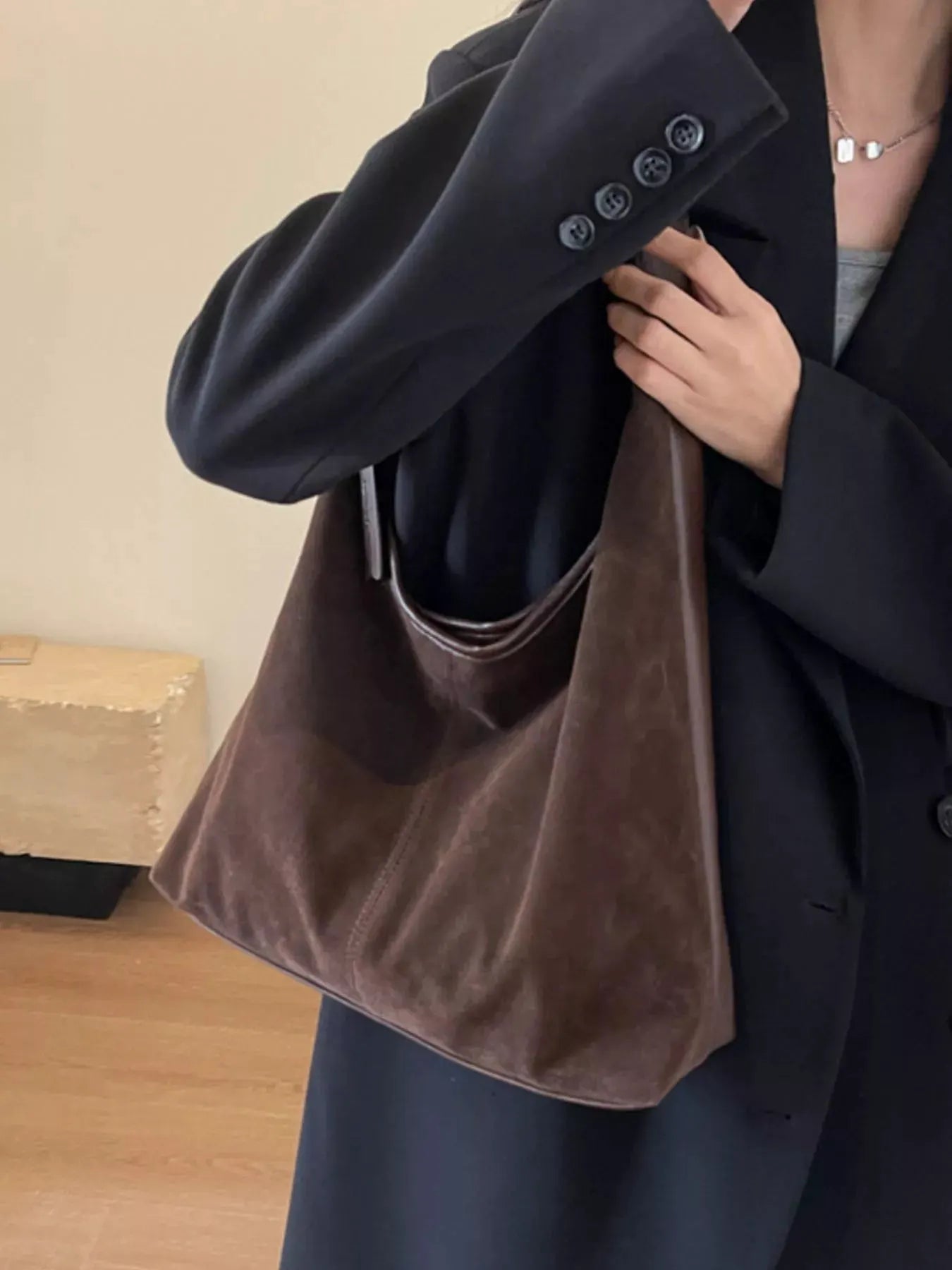 Vintage Suede Shoulder Bag by Partner Label