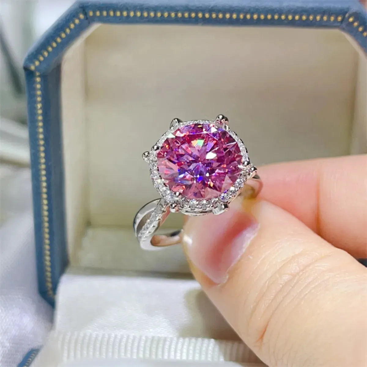 5 Carat Moissanite Halo Engagement Ring by Partner Label