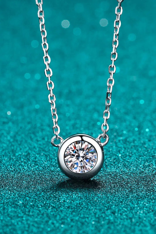 Moissanite Round Pendant Chain Necklace by Partner Labels