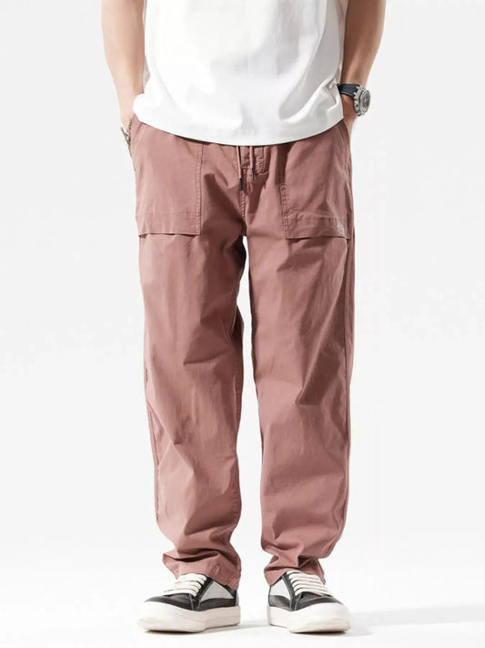 Men's Full Size Casual Cargo Pants with Multiple Pockets Plus Size by Partner Label