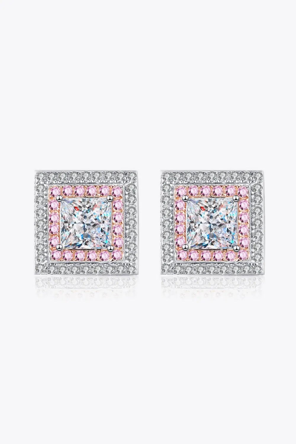 Moissanite Square Stud Earrings by Partner Label